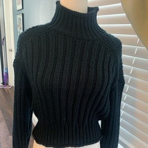 Navy Knitted turtleneck.